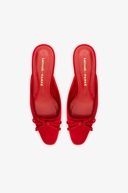 Larroudé x Parke Mule Cherry Satin