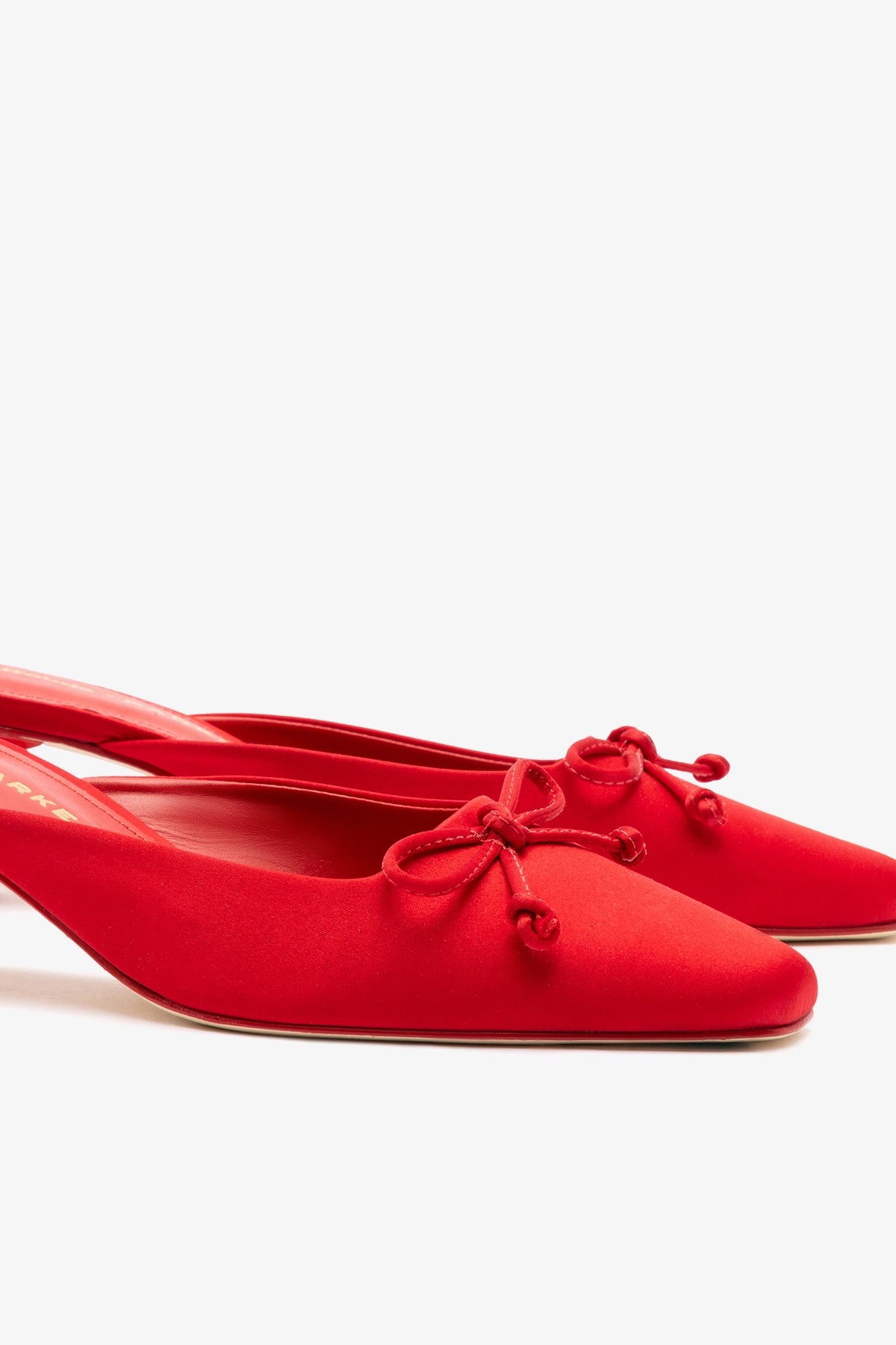 Larroudé x Parke Mule Cherry Satin