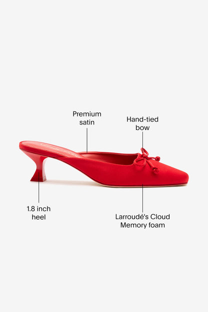 Larroudé x Parke Mule Cherry Satin