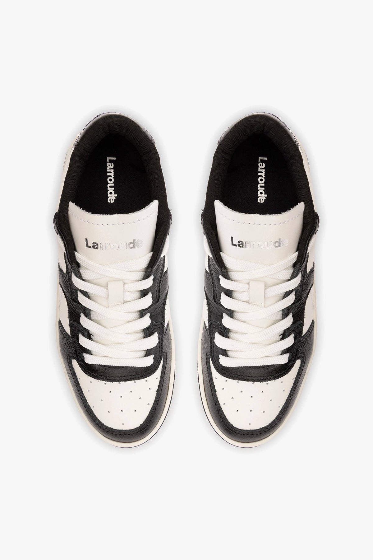George Sneaker In Black and White Leather