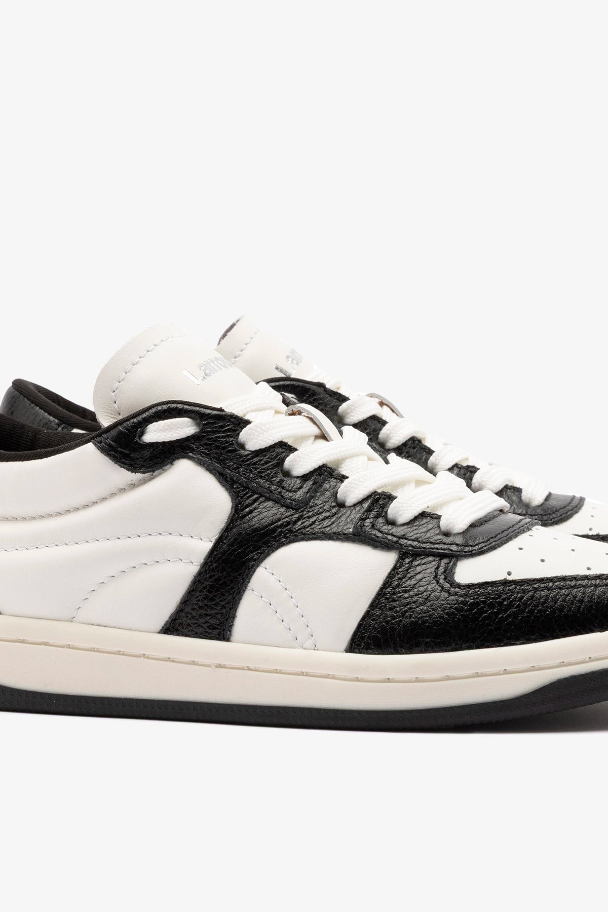 George Sneaker In Black and White Leather