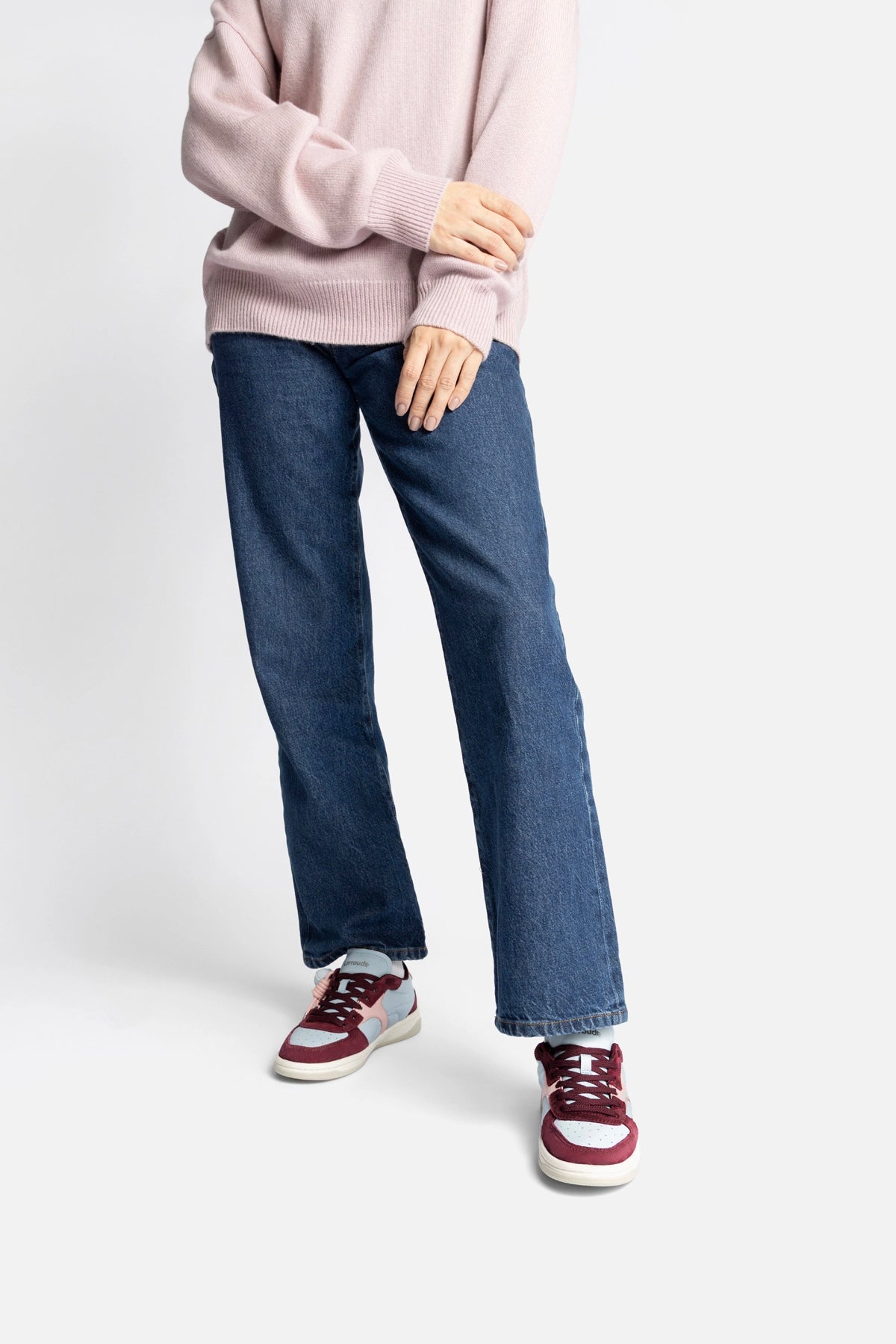George Sneaker In Burgundy Suede and Maya and Tulip Leather