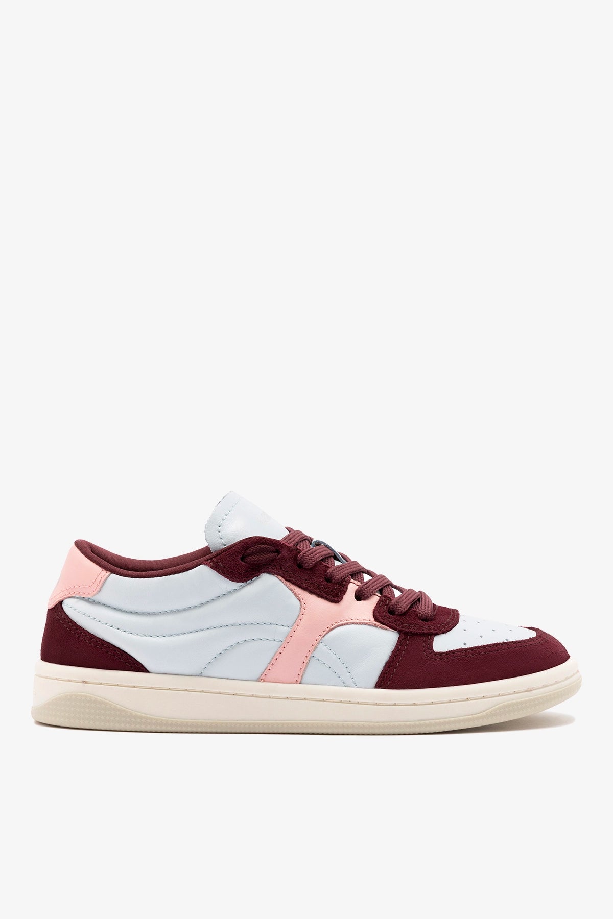 George Sneaker In Burgundy Suede and Maya and Tulip Leather