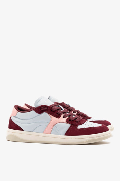 George Sneaker In Burgundy Suede and Maya and Tulip Leather