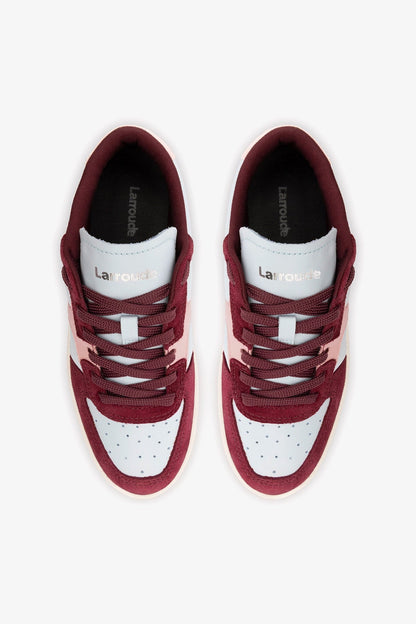 George Sneaker In Burgundy Suede and Maya and Tulip Leather