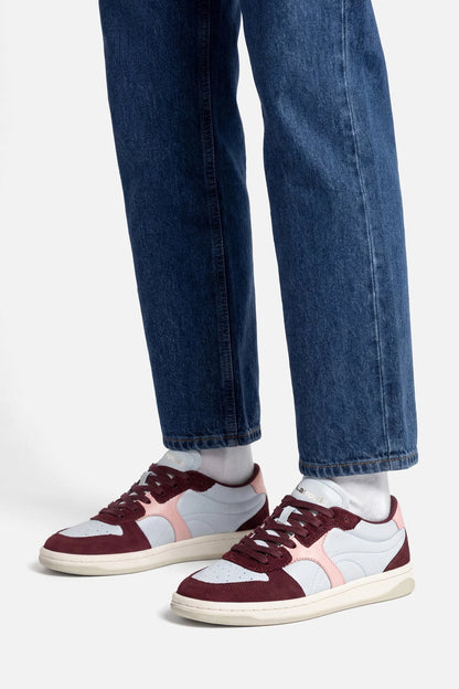 George Sneaker In Burgundy Suede and Maya and Tulip Leather