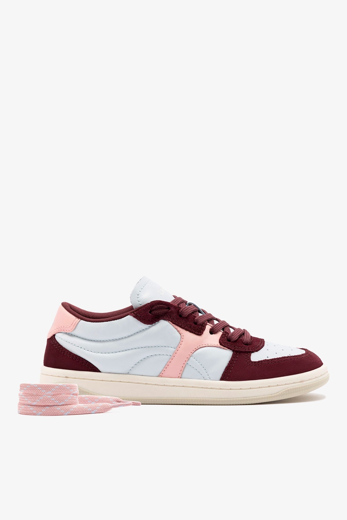 George Sneaker In Burgundy Suede and Maya and Tulip Leather