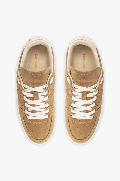 George Sneaker In Peanut Suede and Ivory Leather