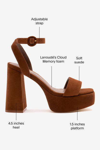Dolly Sandal In Burnt Umber Suede