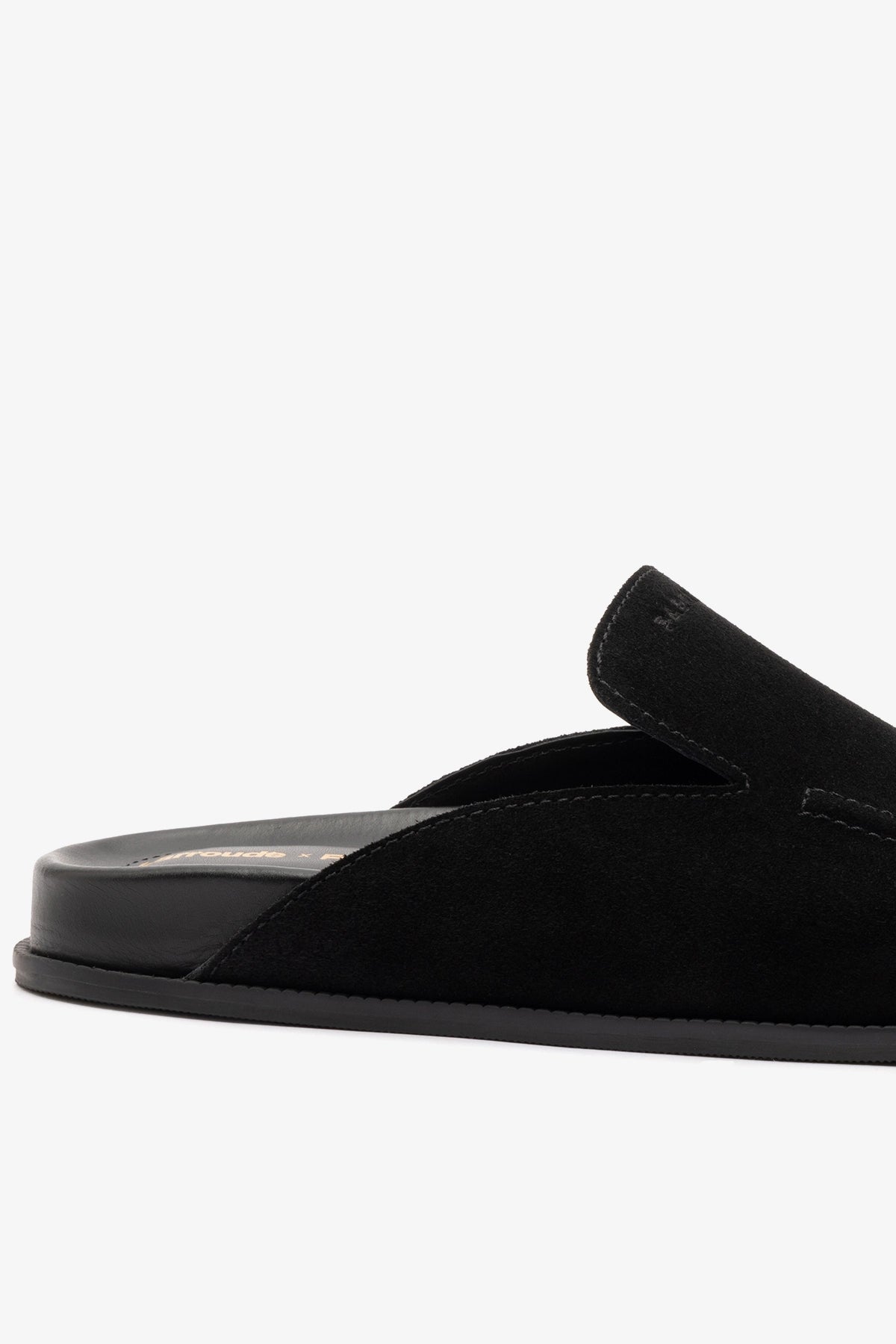 Larroudé x Parke Clog In Black Suede