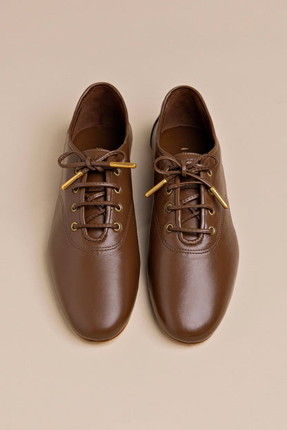 Liza Sneaker In Burnt Umber Leather