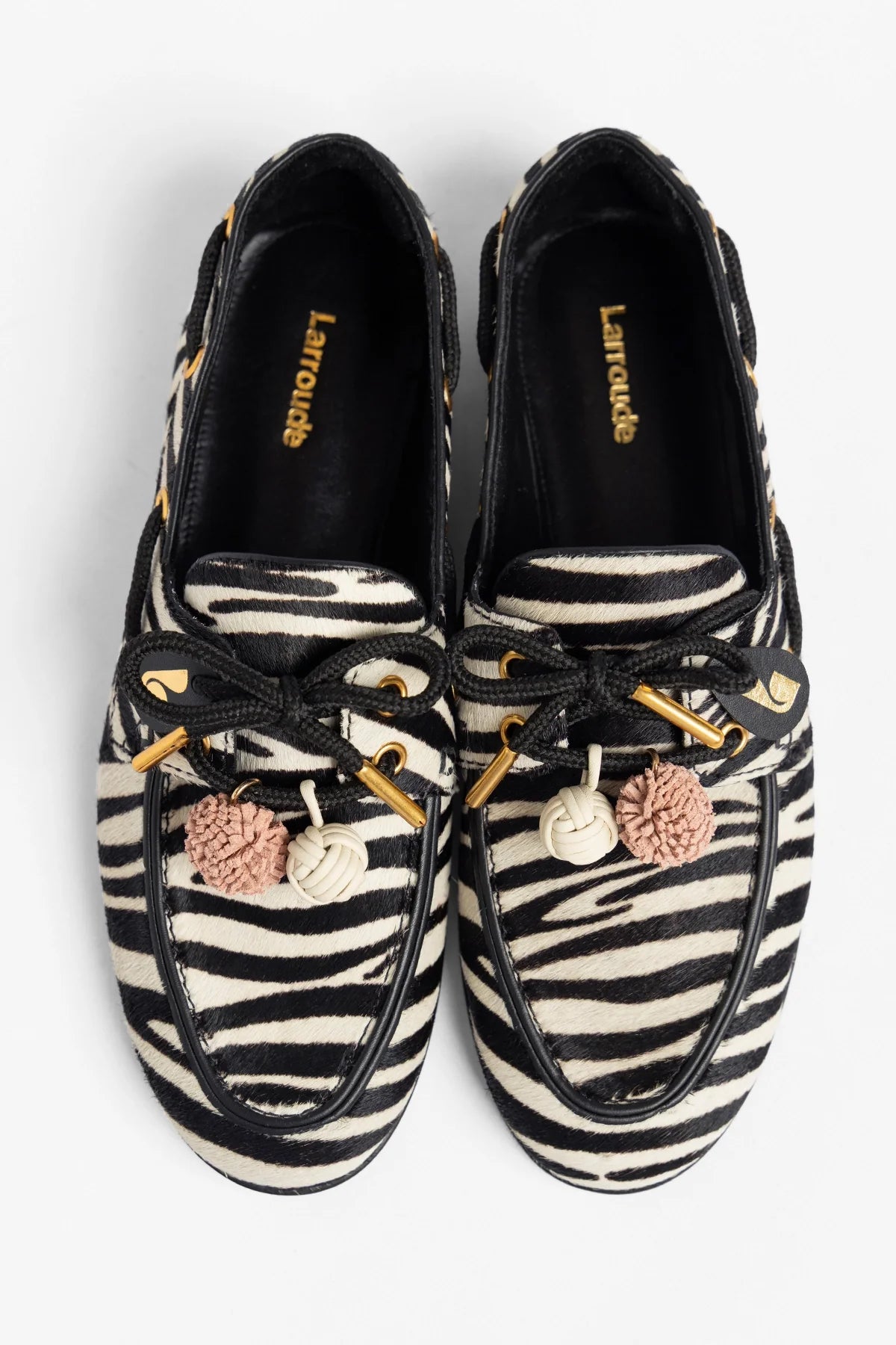 Cyprus Boat Shoe Zebra Hair Leather