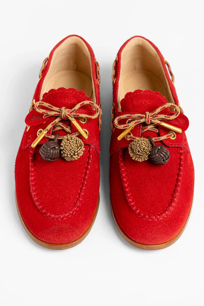 Cyprus Boat Shoe Blood Red Suede