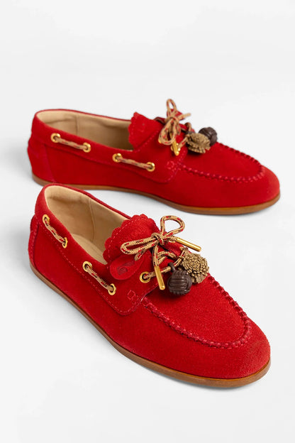 Cyprus Boat Shoe Blood Red Suede