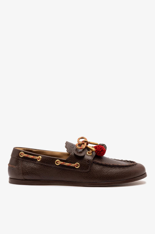 Cyprus Boat Shoe In Brown Leather