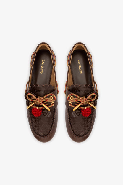 Cyprus Boat Shoe In Brown Leather