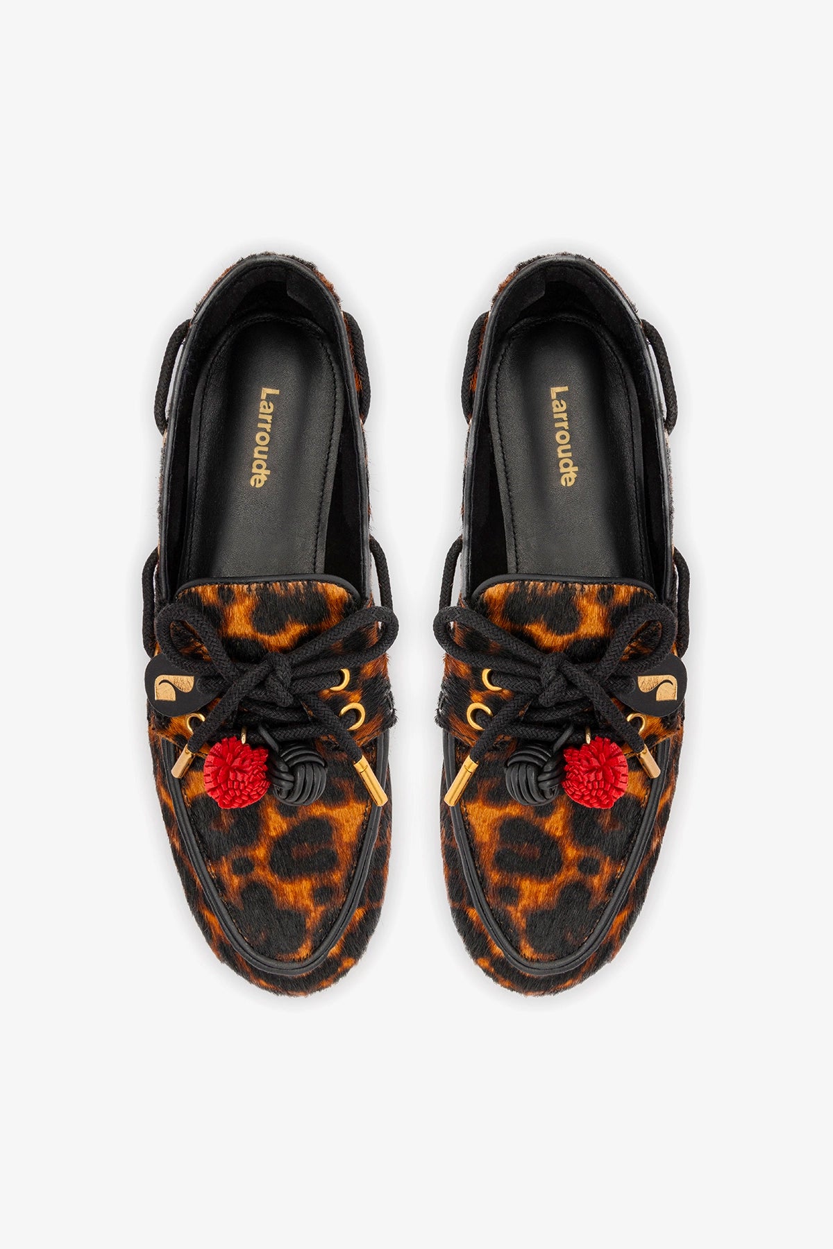 Cyprus Boat Shoe In Leopard Print Calf Hair Leather