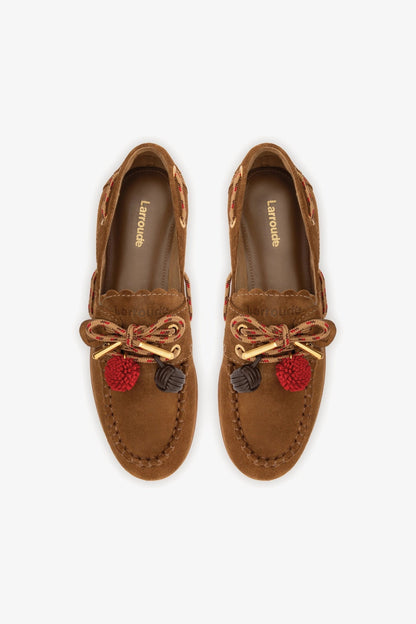 Cyprus Boat Shoe In Russet Suede