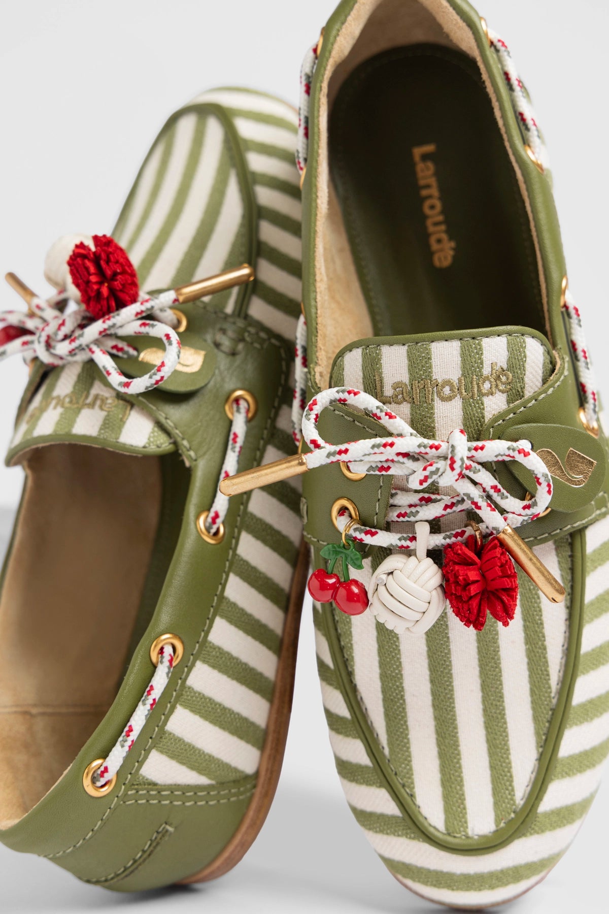 Cyprus Boat Shoe Seaweed Striped Canvas