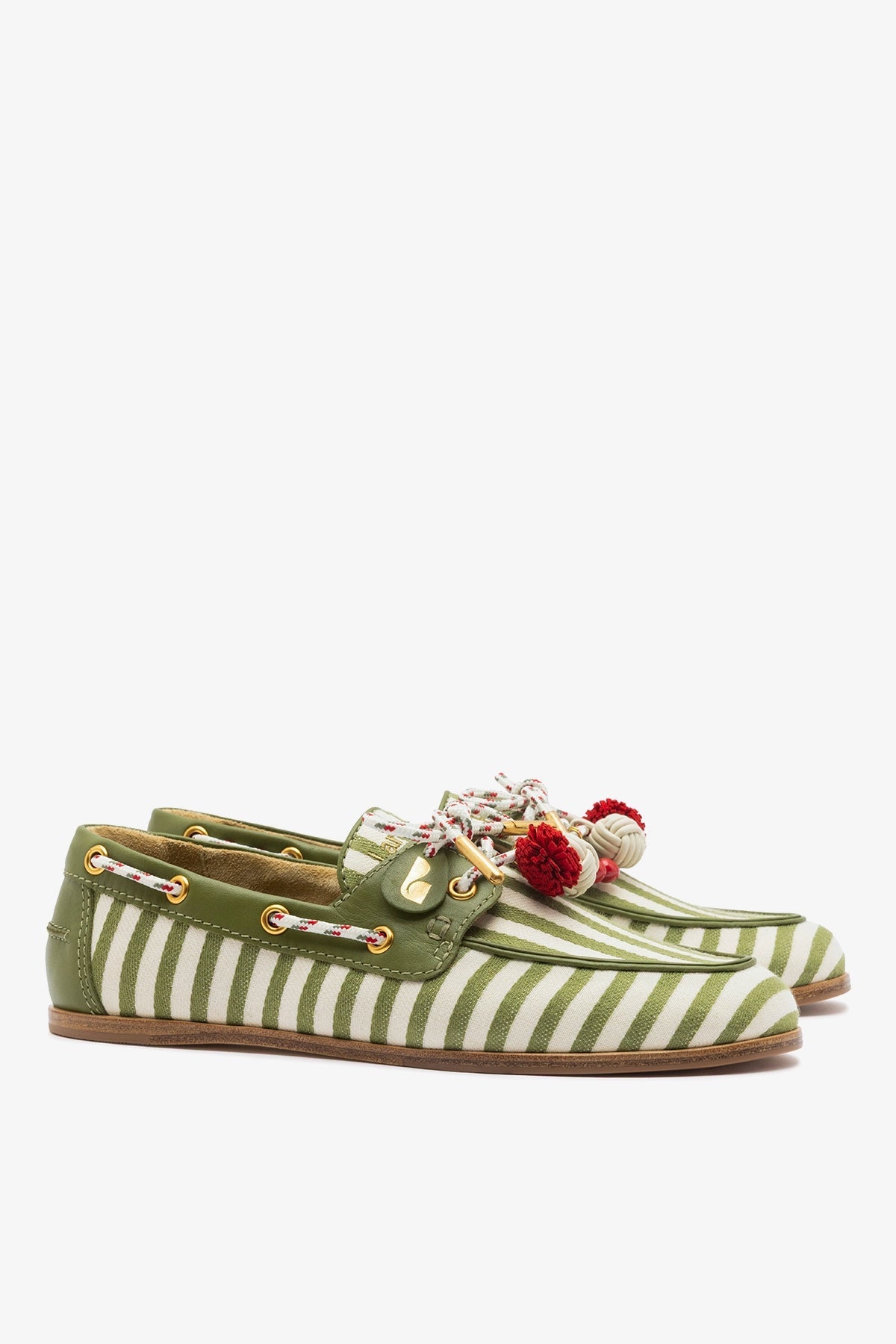 Cyprus Boat Shoe Seaweed Striped Canvas