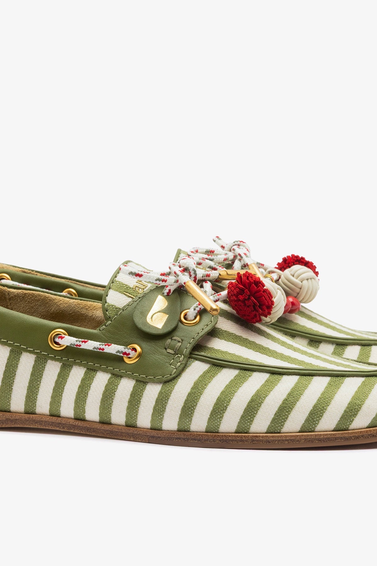 Cyprus Boat Shoe Seaweed Striped Canvas