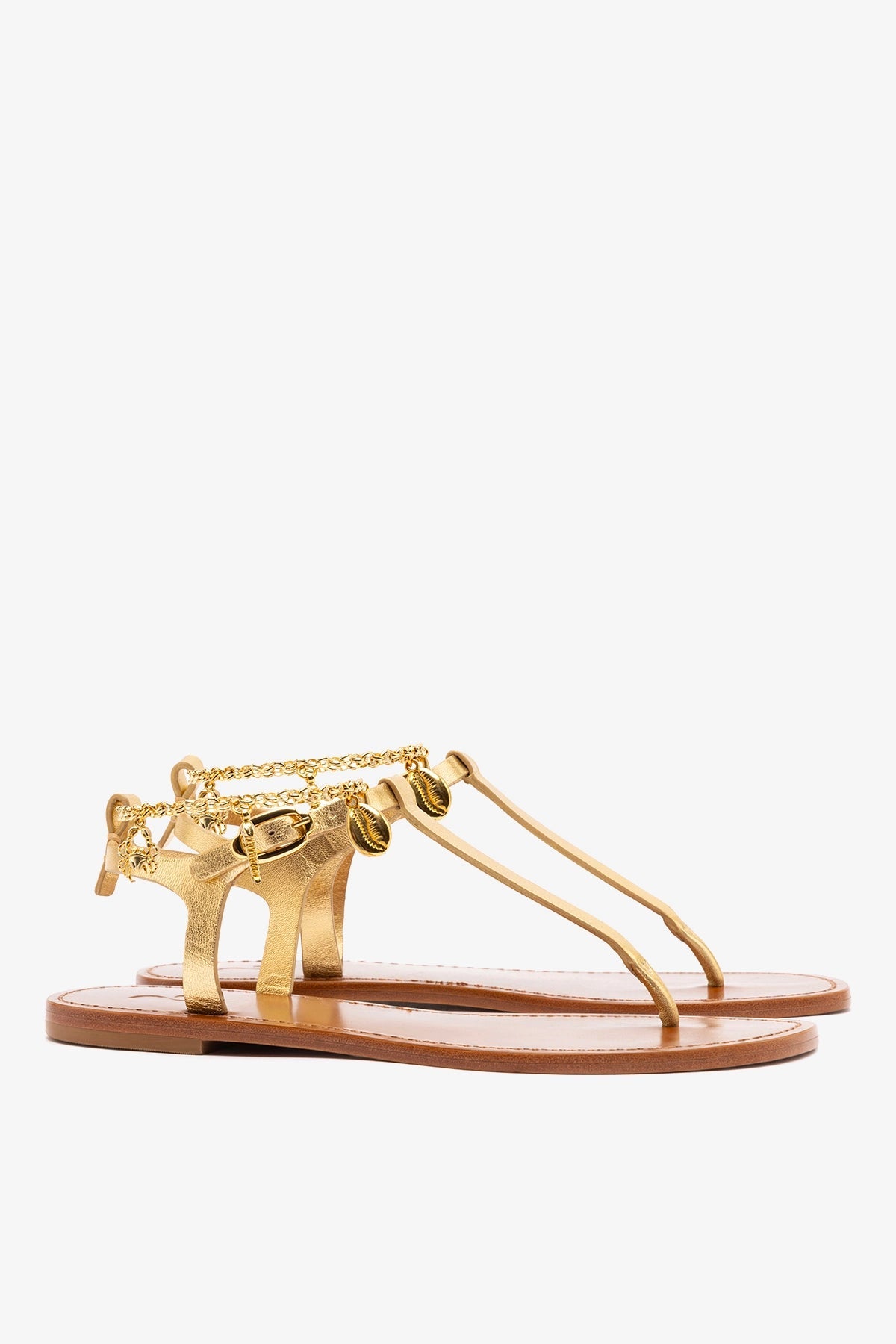 Gipsy Sandal In Gold Metallic Leather