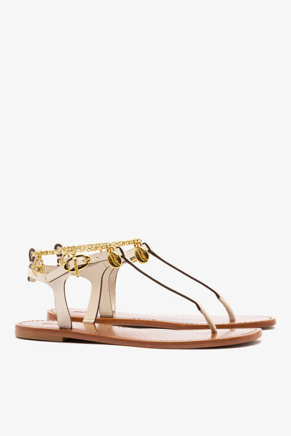 Gipsy Sandal In Ivory Vegetale Leather