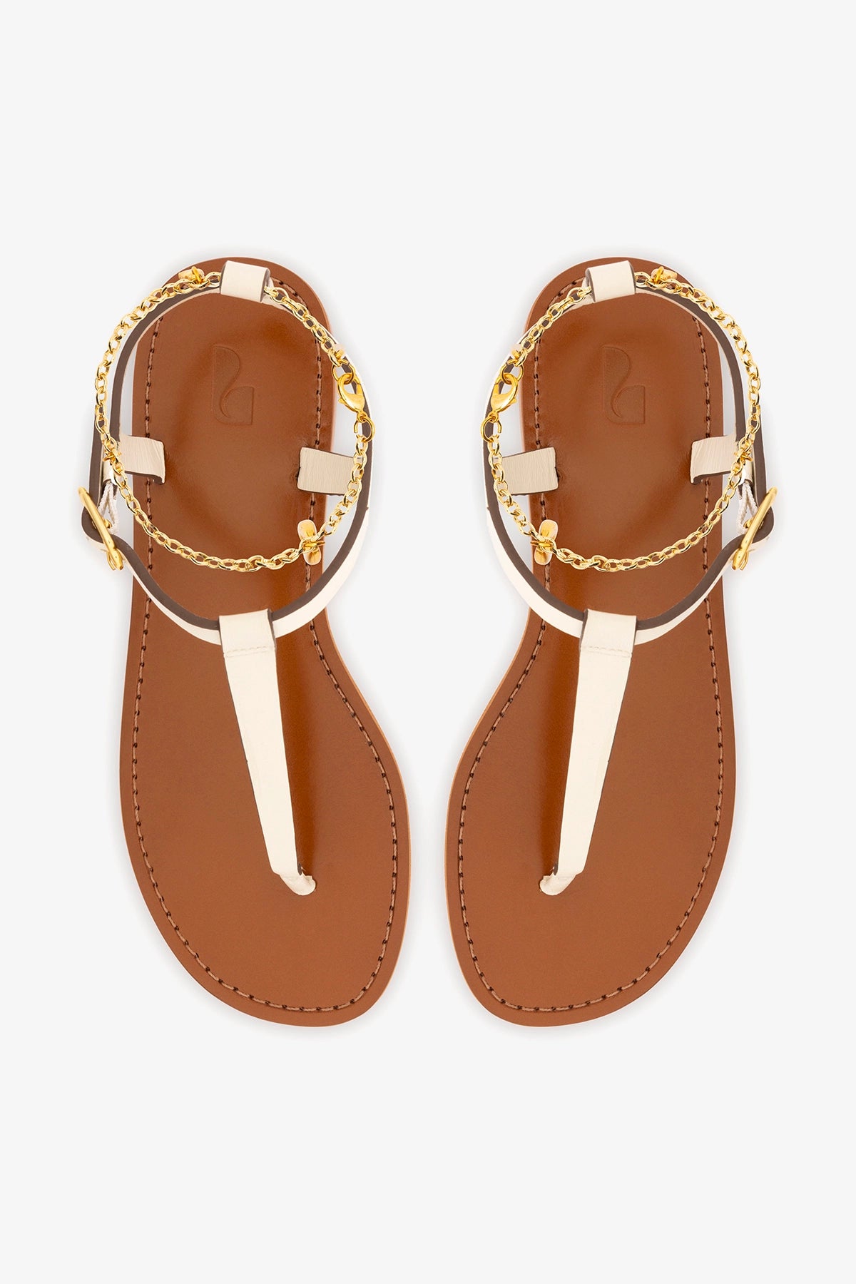 Gipsy Sandal In Ivory Vegetale Leather