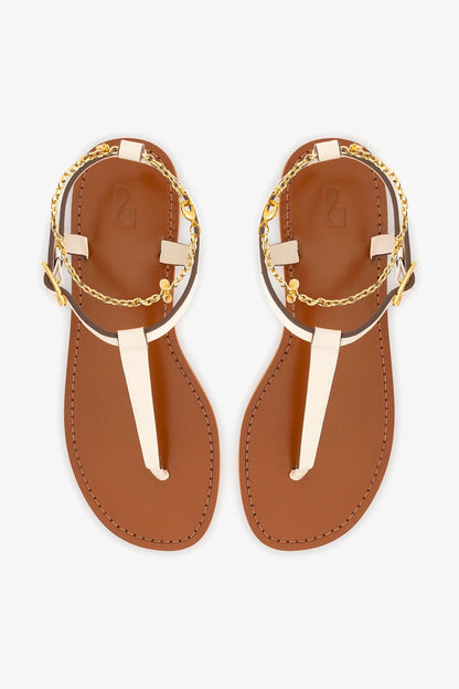 Gipsy Sandal In Ivory Vegetale Leather