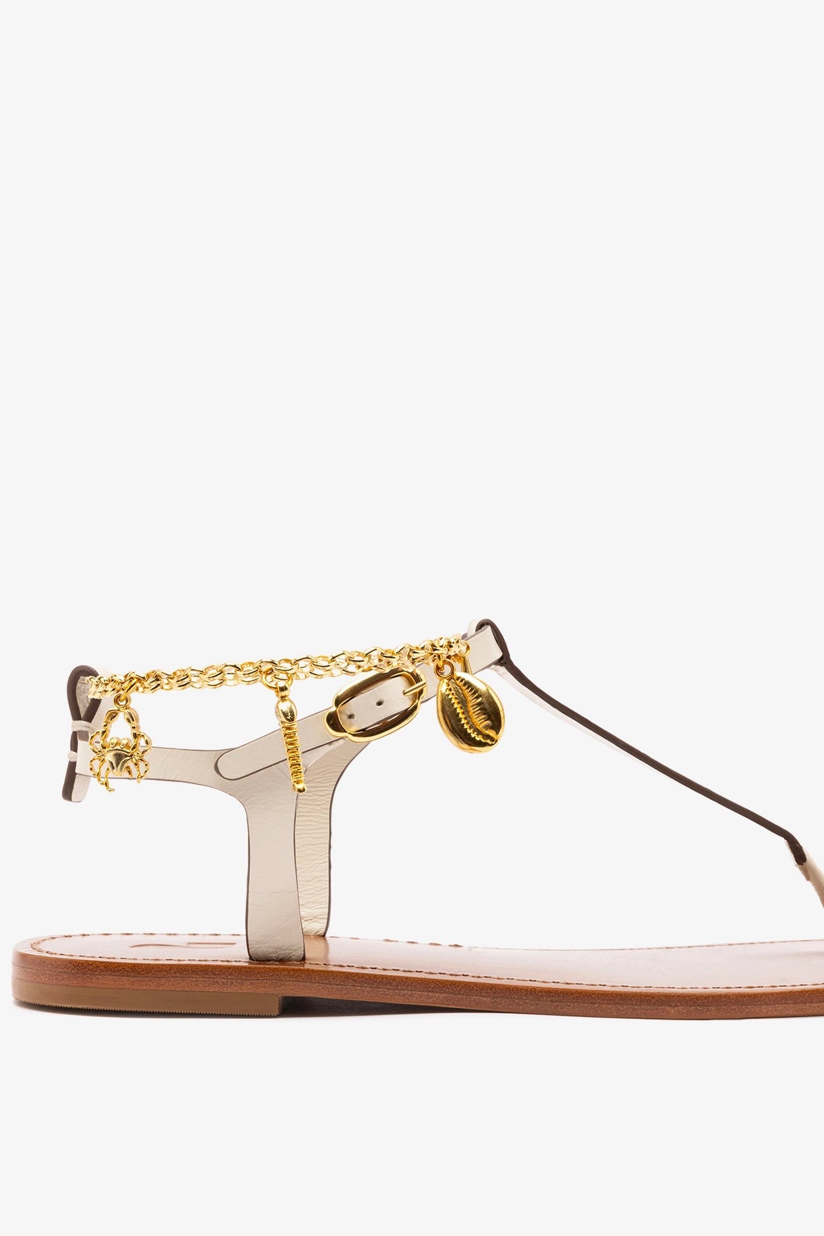 Gipsy Sandal In Ivory Vegetale Leather