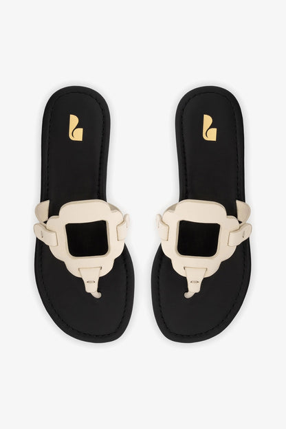 Margherita Thong Sandal In Ivory Leather