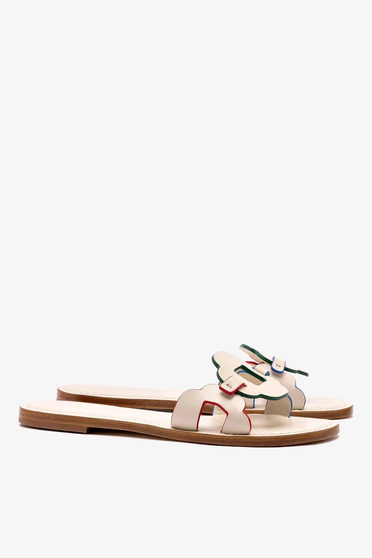 Margherita Slide In Ivory Leather