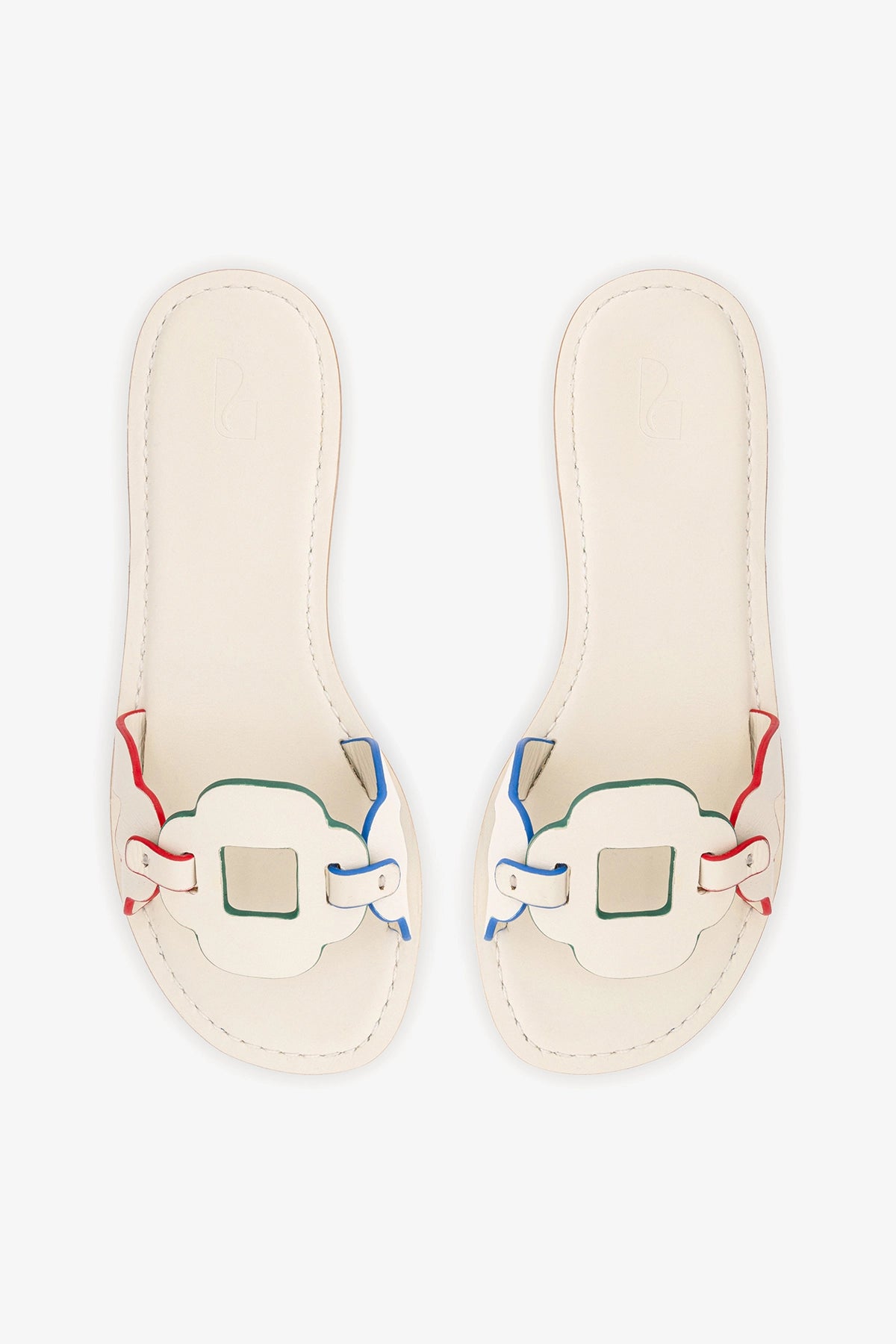 Margherita Slide In Ivory Leather