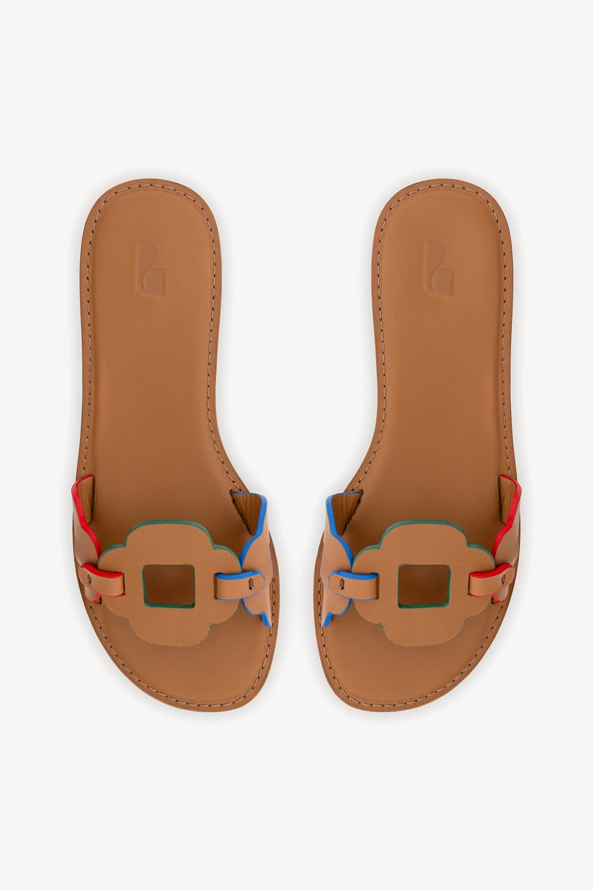 Margherita Slide In Caramel Leather
