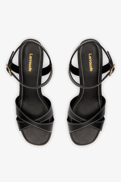 Roma Sandal In Vegetale Black Leather