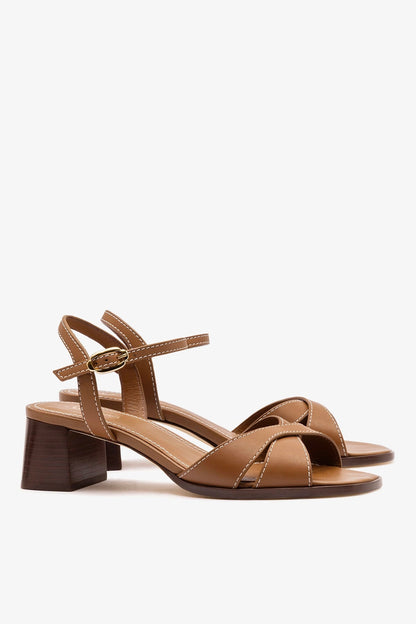 Roma Sandal In Vegetale Caramel Leather