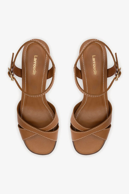 Roma Sandal In Vegetale Caramel Leather