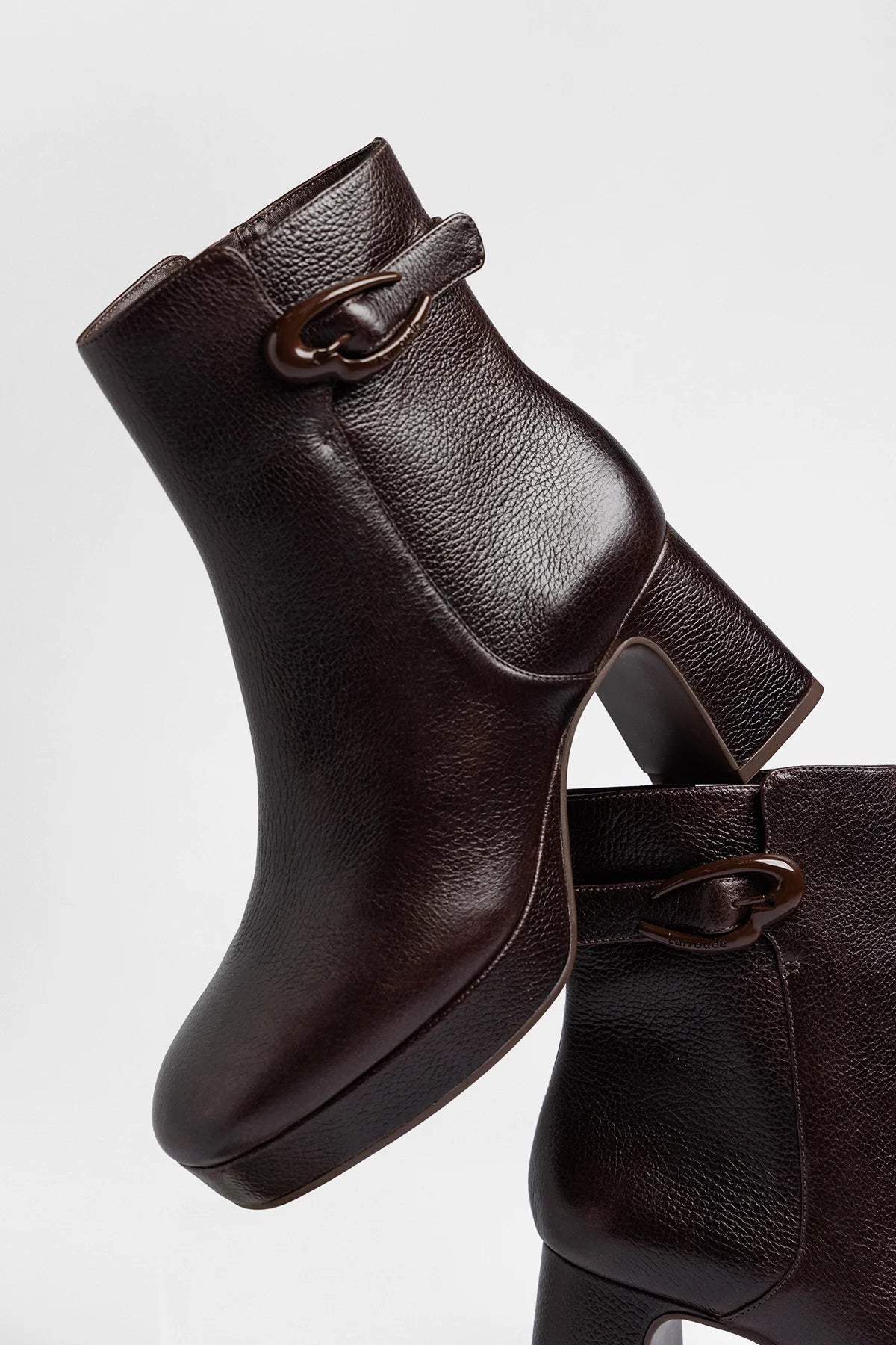 Dolly Verona Low Platform Boot Brown Leather