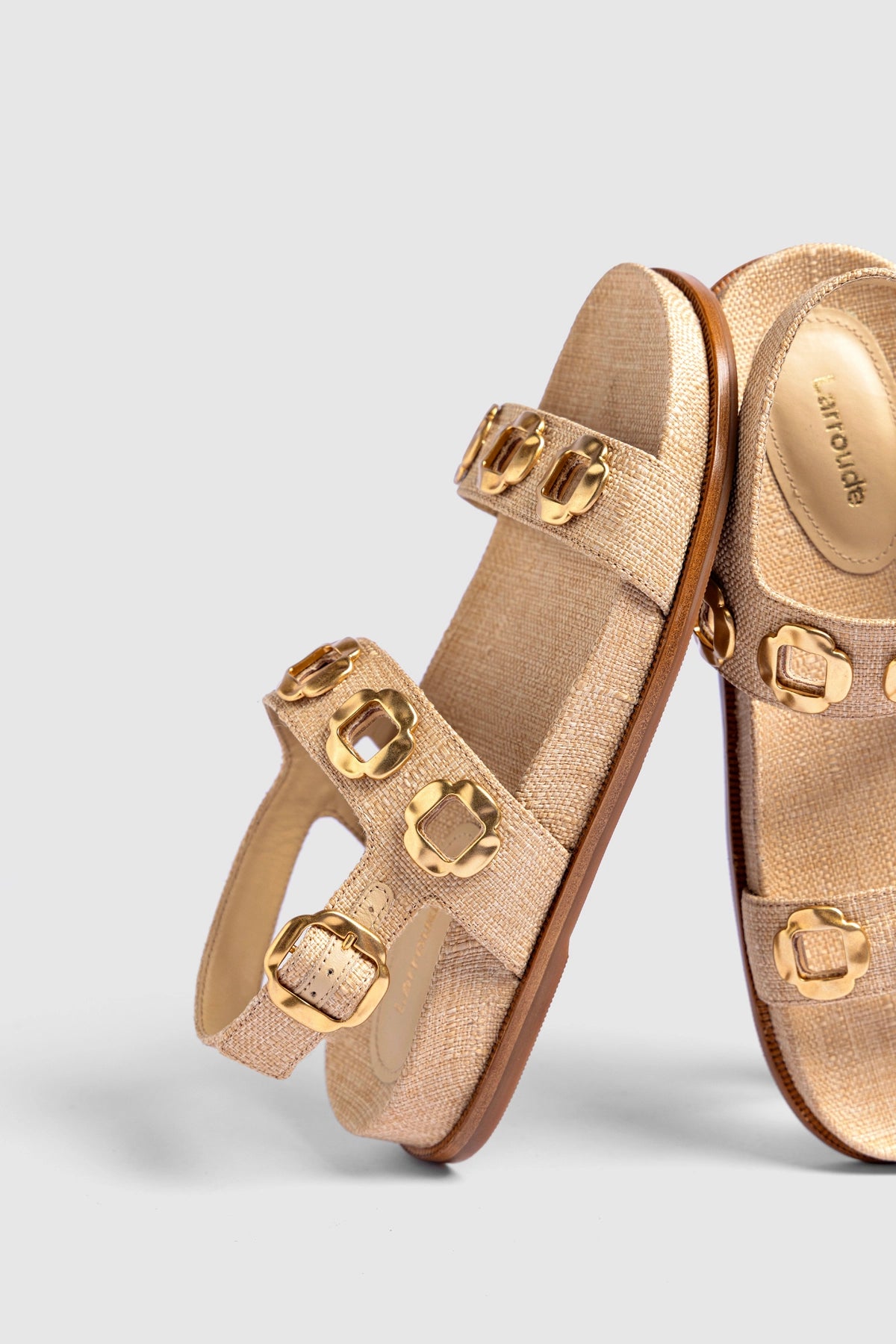Milan Sport Sandal In Beige Raffia