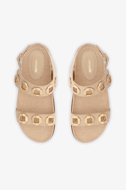 Milan Sport Sandal In Beige Raffia