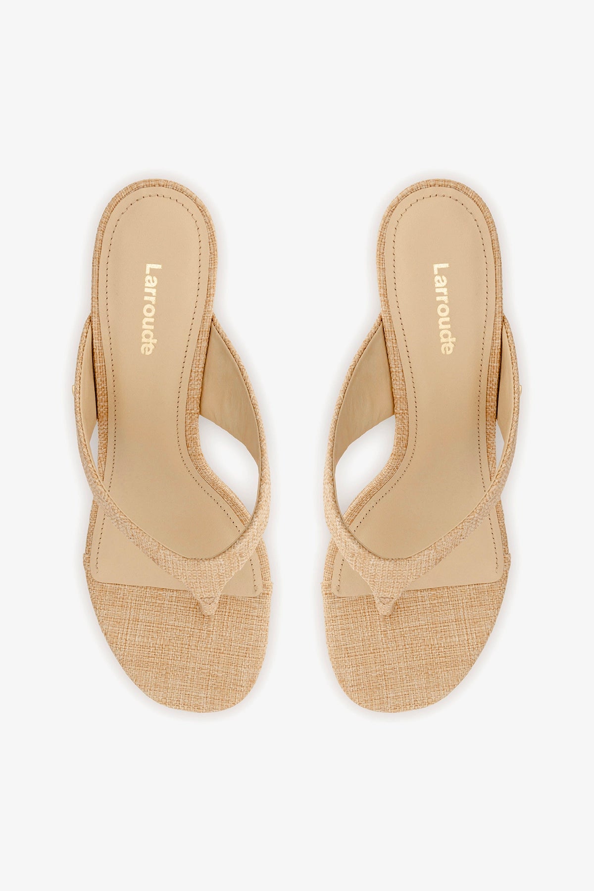 Gaia Low Wedge In Beige Raffia