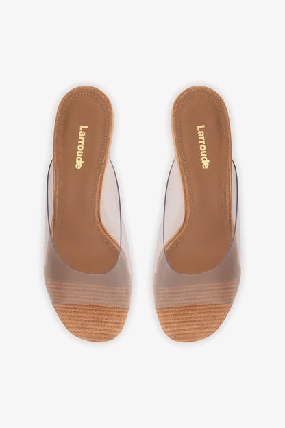 Vivi Wedge Mule In Clear Vinyl