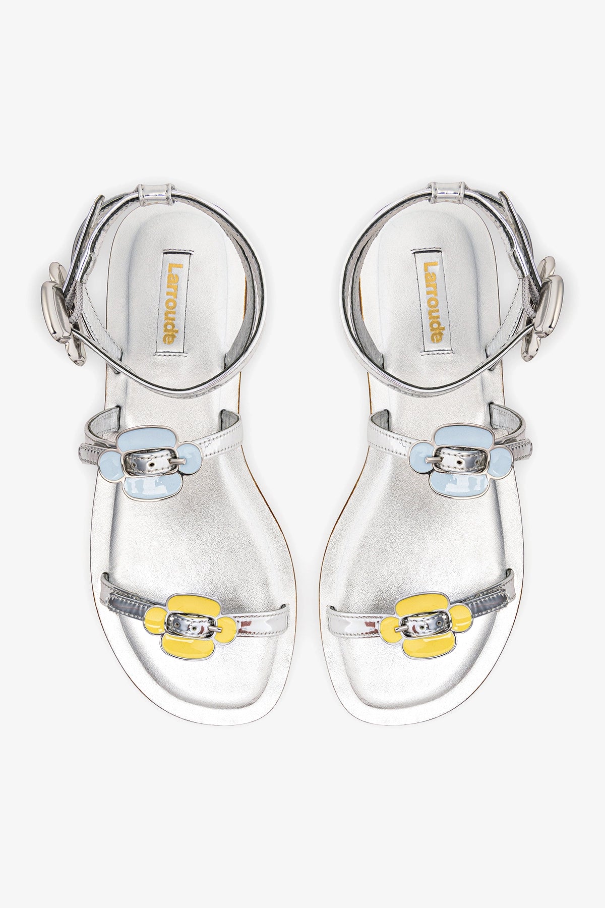 Tinx Flat Sandal In Silver Specchio
