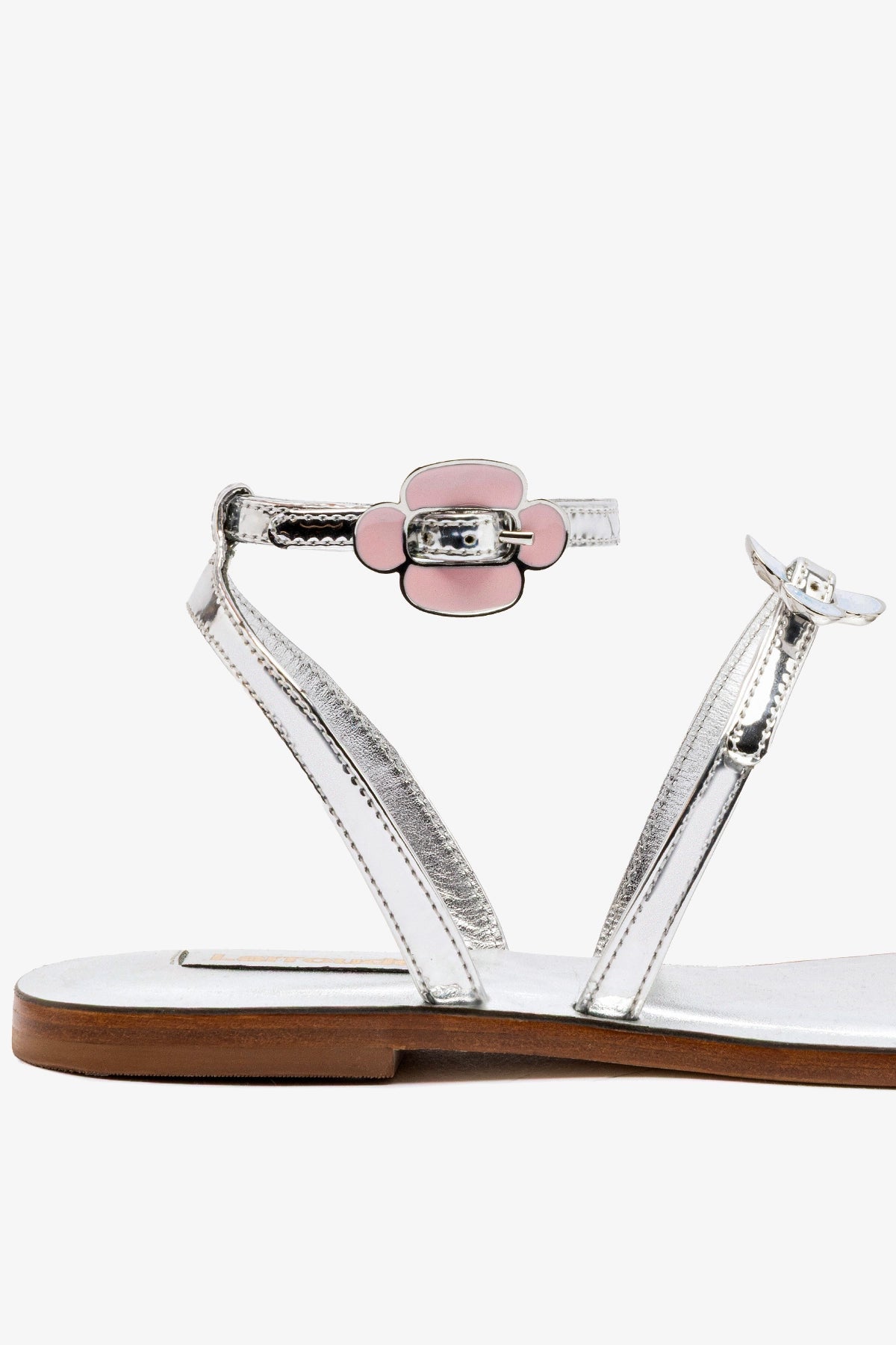 Tinx Flat Sandal In Silver Specchio