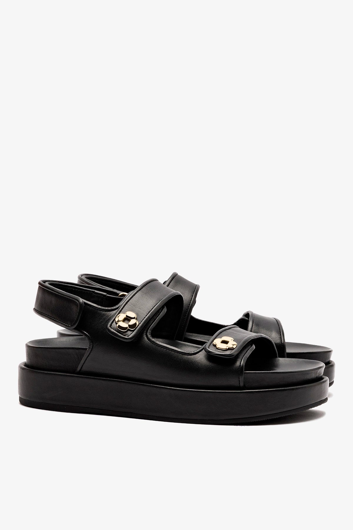 Jetty Sandal In Black Leather