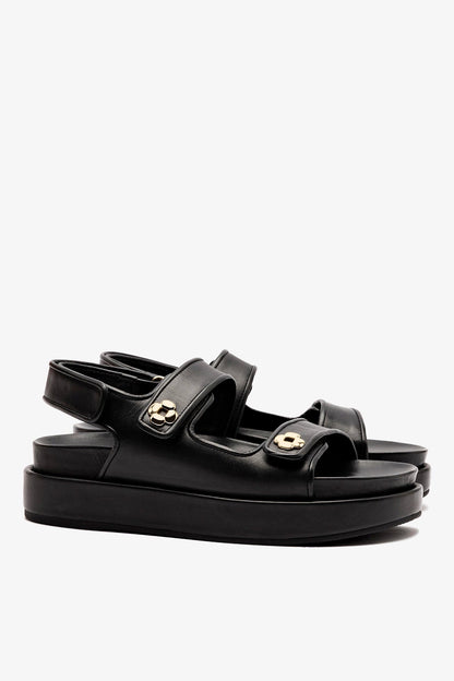 Jetty Sandal In Black Leather