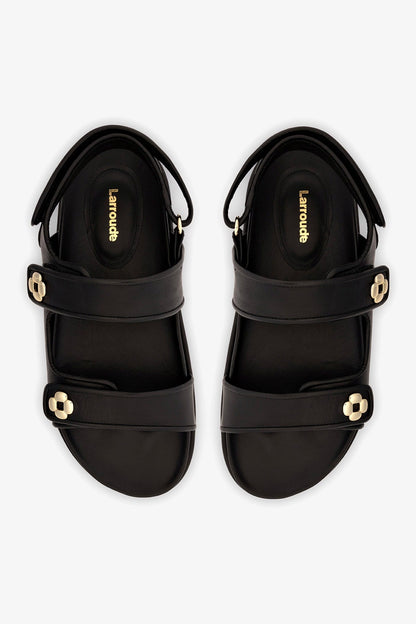 Jetty Sandal In Black Leather
