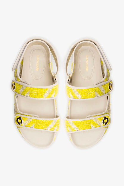 Jetty Sandal Yellow Printed Fabric