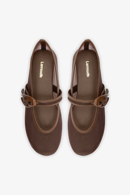 Verona Mesh Ballet Flat Burnt Umber Leather