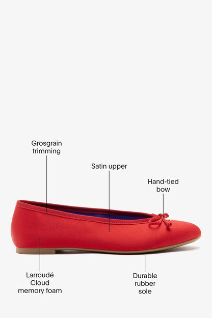 Pavlova Ballet Flat Cherry Satin